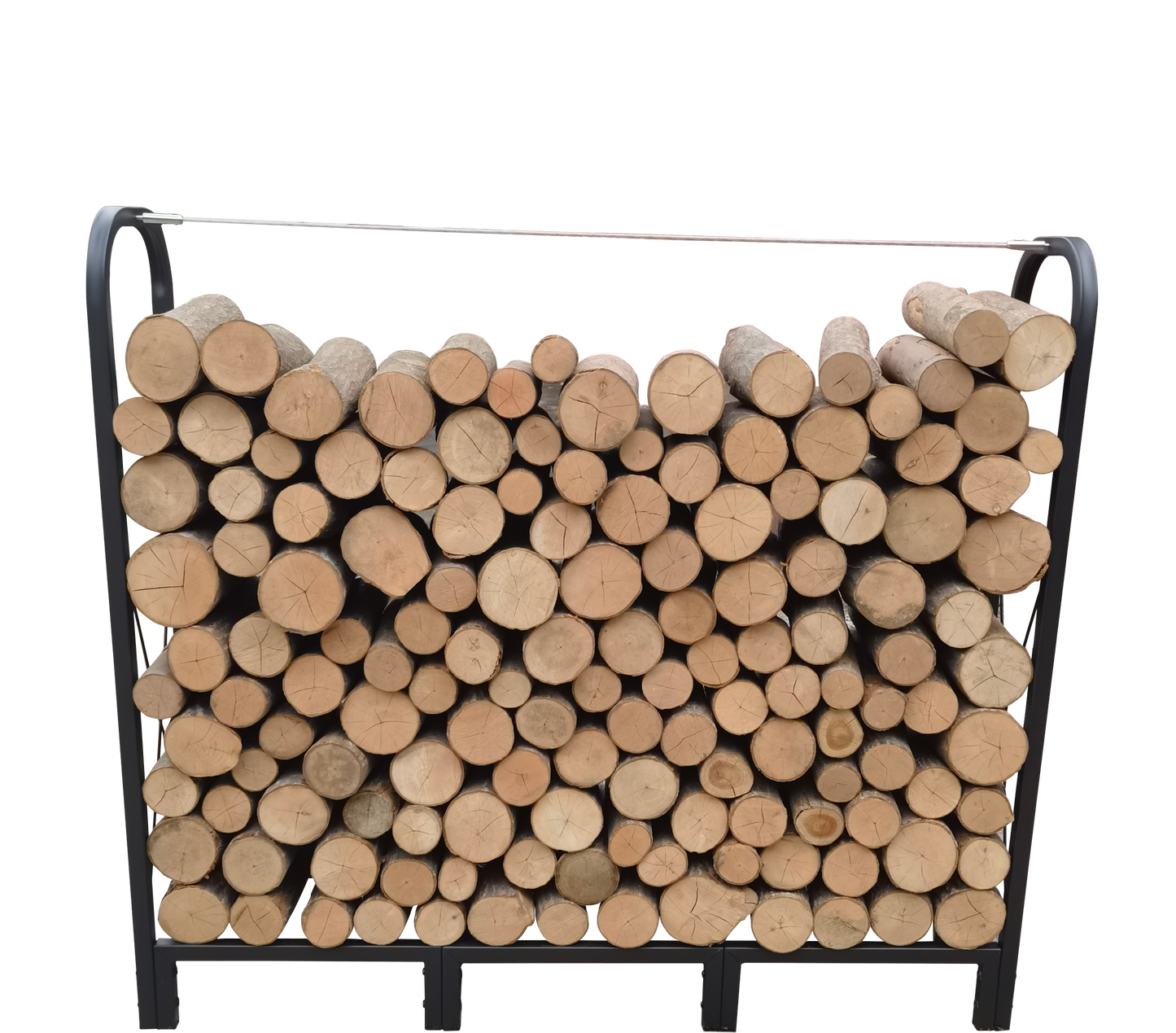 Artibear Firewood Rack Stand 4.1ft Heavy Duty Logs Holder for Outdoor Indoor Fireplace Metal Wood Pile Storage Stacker Organizer, Matte Black