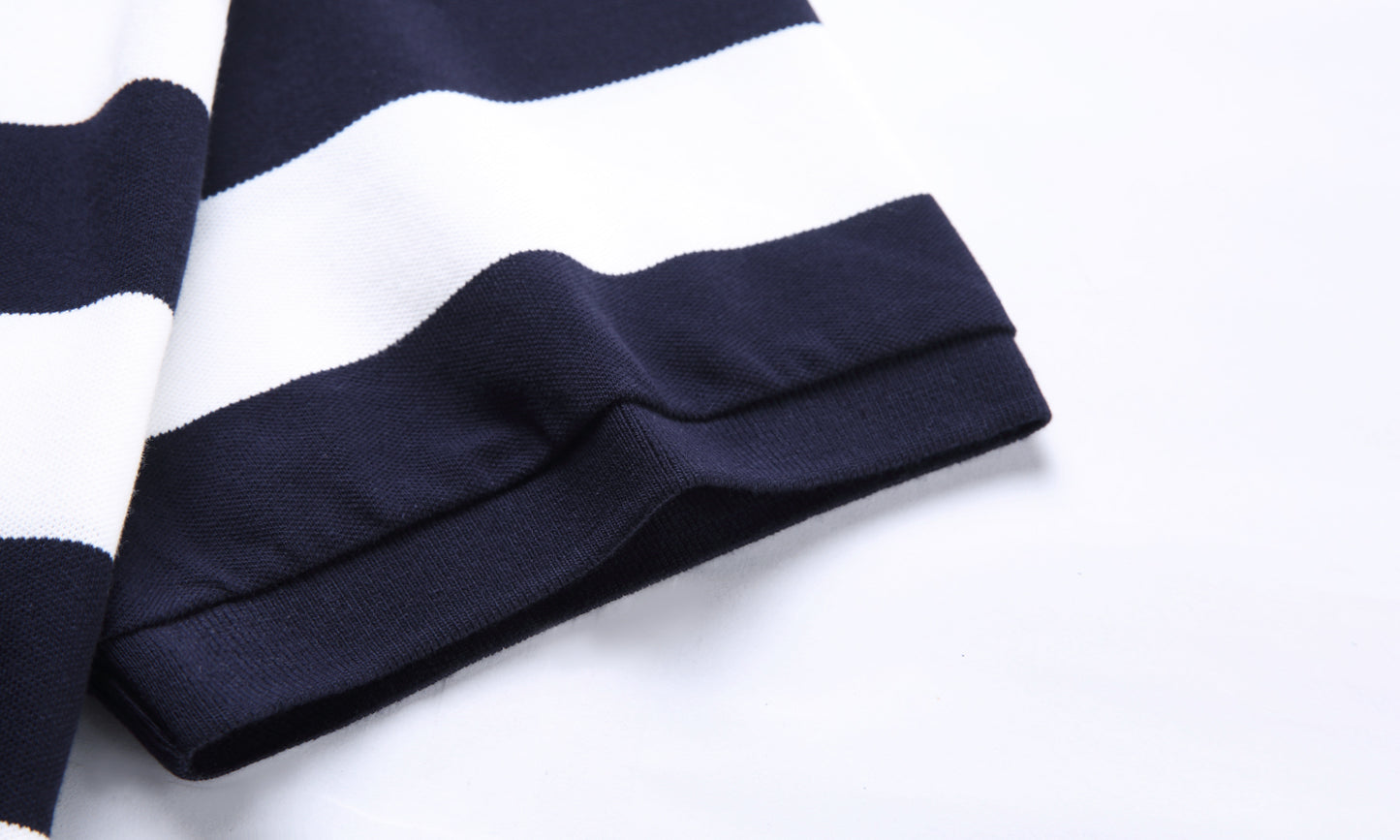Men's short sleeve striped polo shirt