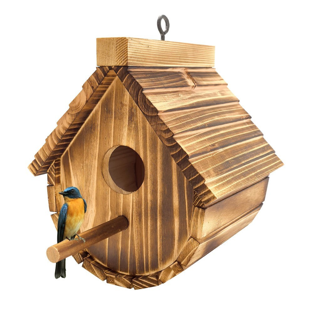 Handmade Natural Wooden Bird Houses for Outdoor