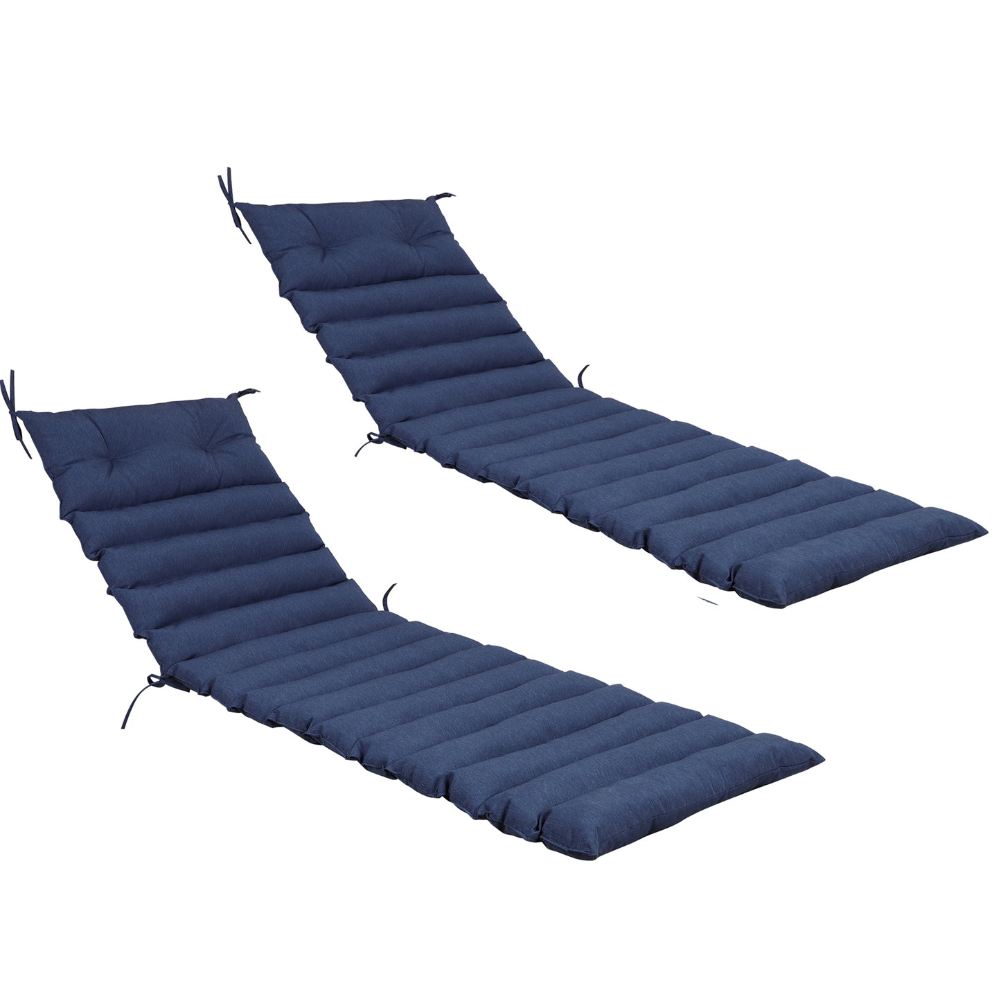 NEW 2PCS Set Outdoor Lounge Chair Cushion Replacement Patio Funiture Seat Cushion Chaise Lounge Cushion-Navy Blue