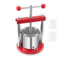 0.44 Gal/1.65L Fruit Wine Press, 2 Stainless Steel Barrels, Manual Juice Maker, Cider Apple Grape Tincture Honey Olive Oil Making Press with T-Handle for Outdoor Kitchen Home