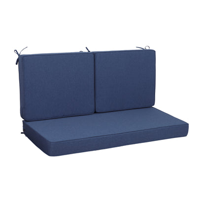 Outdoor Loveseat Cushion Set 48x24x4.5 in Deep Seat Cushions for Patio Furniture, Waterproof Replacement Patio Chair Cushions Set of 2, Double Seat - Navy Blue