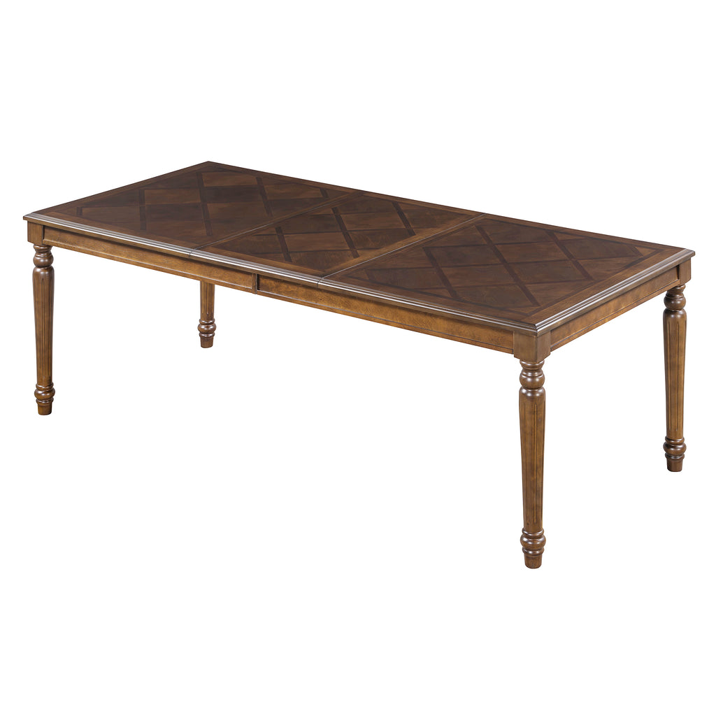 TREXM Traditional Rectangular Dining Table in Walnut with Framed Wood Top and Turned Legs, 78.7'L x 36'W x 30'H