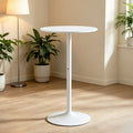 White Round Bar  Table, modern dining table, dining table, MDF tabletop and iron-painted matte base, round dining table, medieval living room coffee table (24 inches), family kitchen, small space