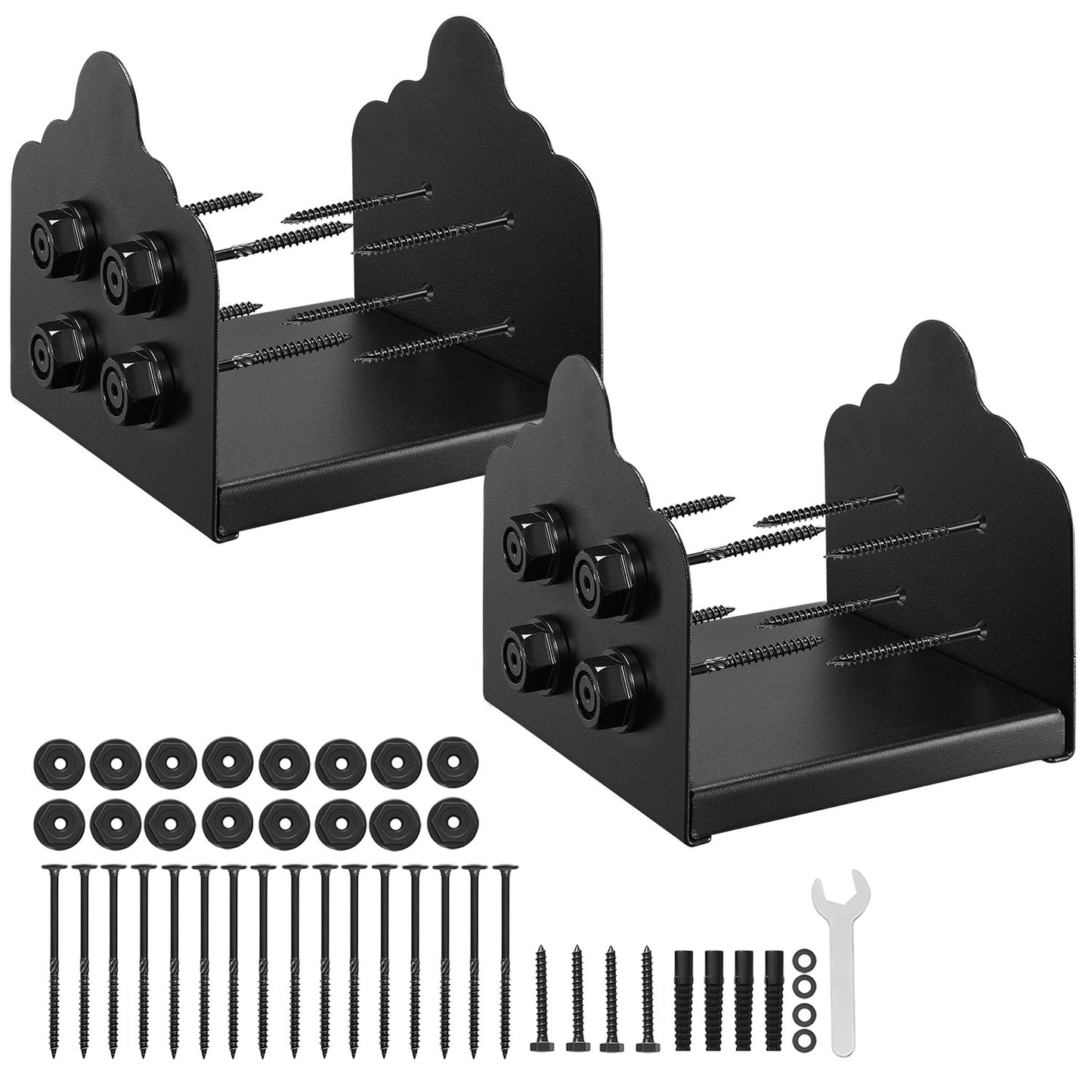 2 Pack 8x8 Post Base Brackets Wood Fence Post Anchor Inner Size 7.9x7.5 inch