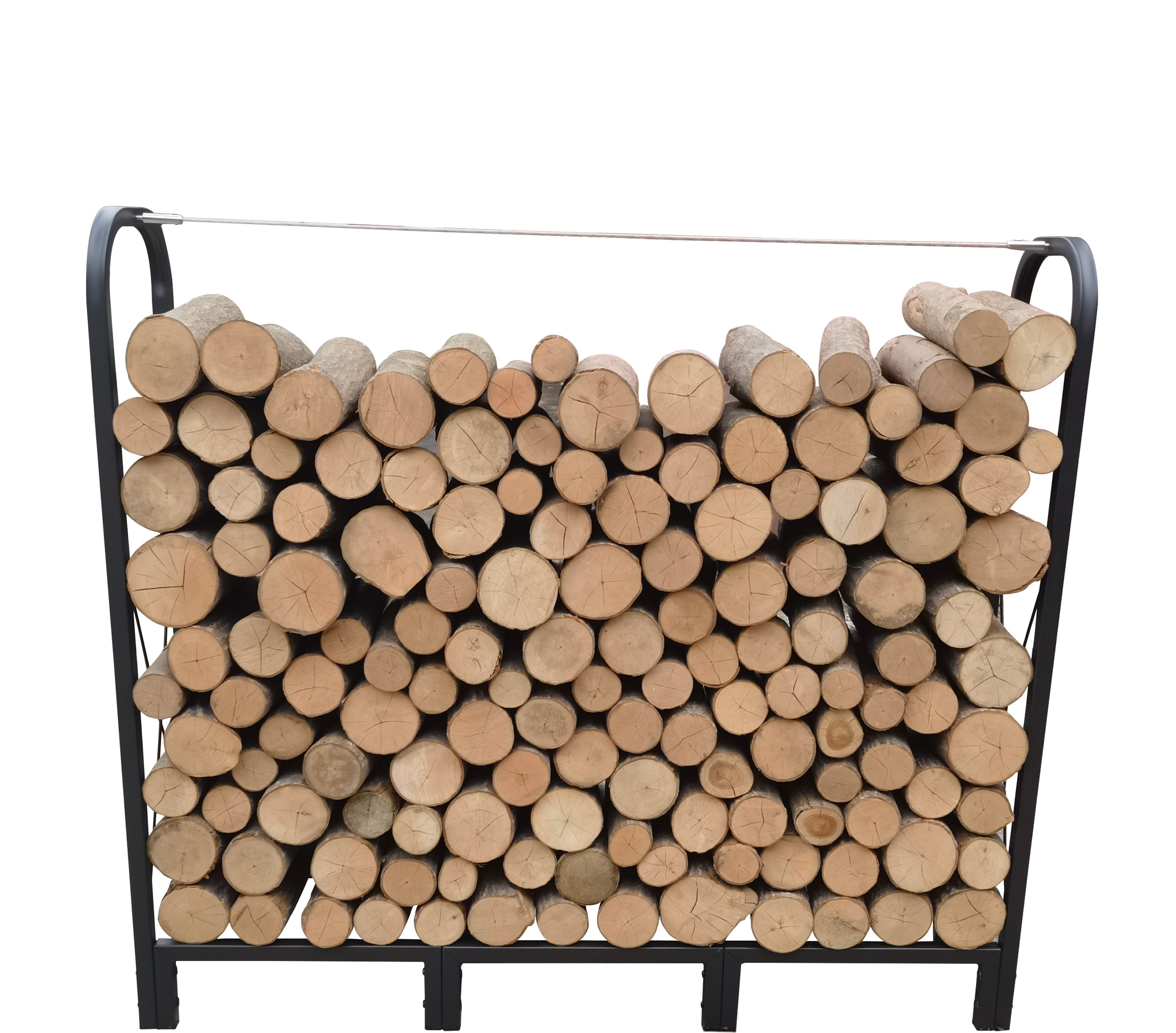 Artibear Firewood Rack Stand 4.1ft Heavy Duty Logs Holder for Outdoor Indoor Fireplace Metal Wood Pile Storage Stacker Organizer, Matte Black
