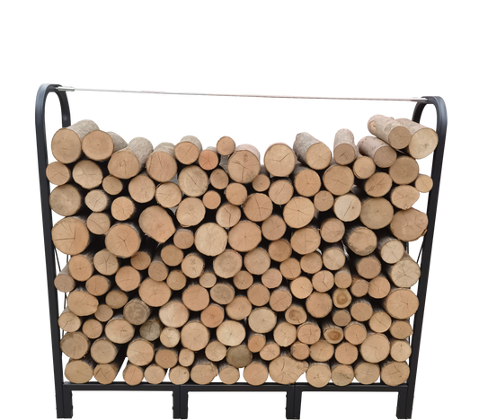 Artibear Firewood Rack Stand 4.1ft Heavy Duty Logs Holder for Outdoor Indoor Fireplace Metal Wood Pile Storage Stacker Organizer, Matte Black