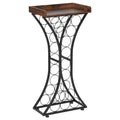 15 Bottle Wine Rack, Freestanding Floor Wine Holder Stand Liquor Cabinet with Wood Tabletop, Easy Assembly Floor Storage Rack, For Home Bar Kitchen Living Room Dining Room, Black
