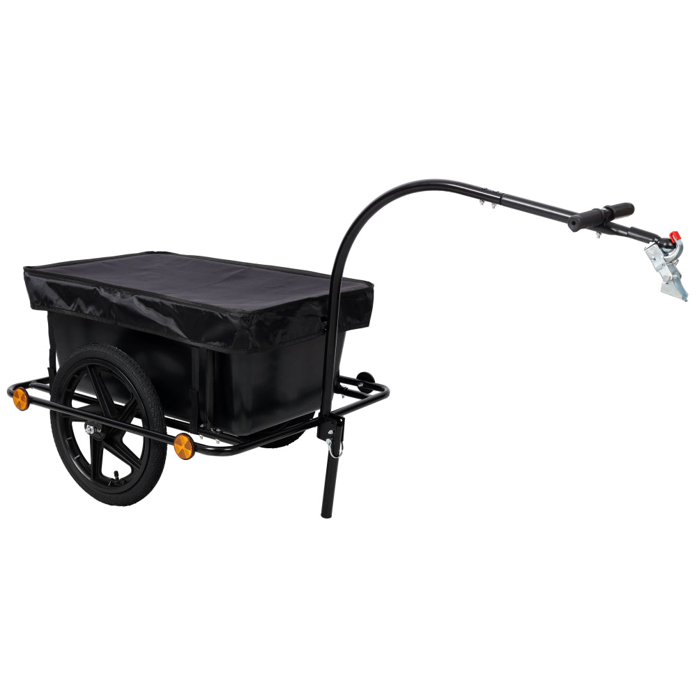 Bike Cargo Trailer with Support Bar, 900D PVC Waterproof Cover, Removable Box, Utility Bike Wagon Trailer for Shopping Camping and Outdoor Activities
