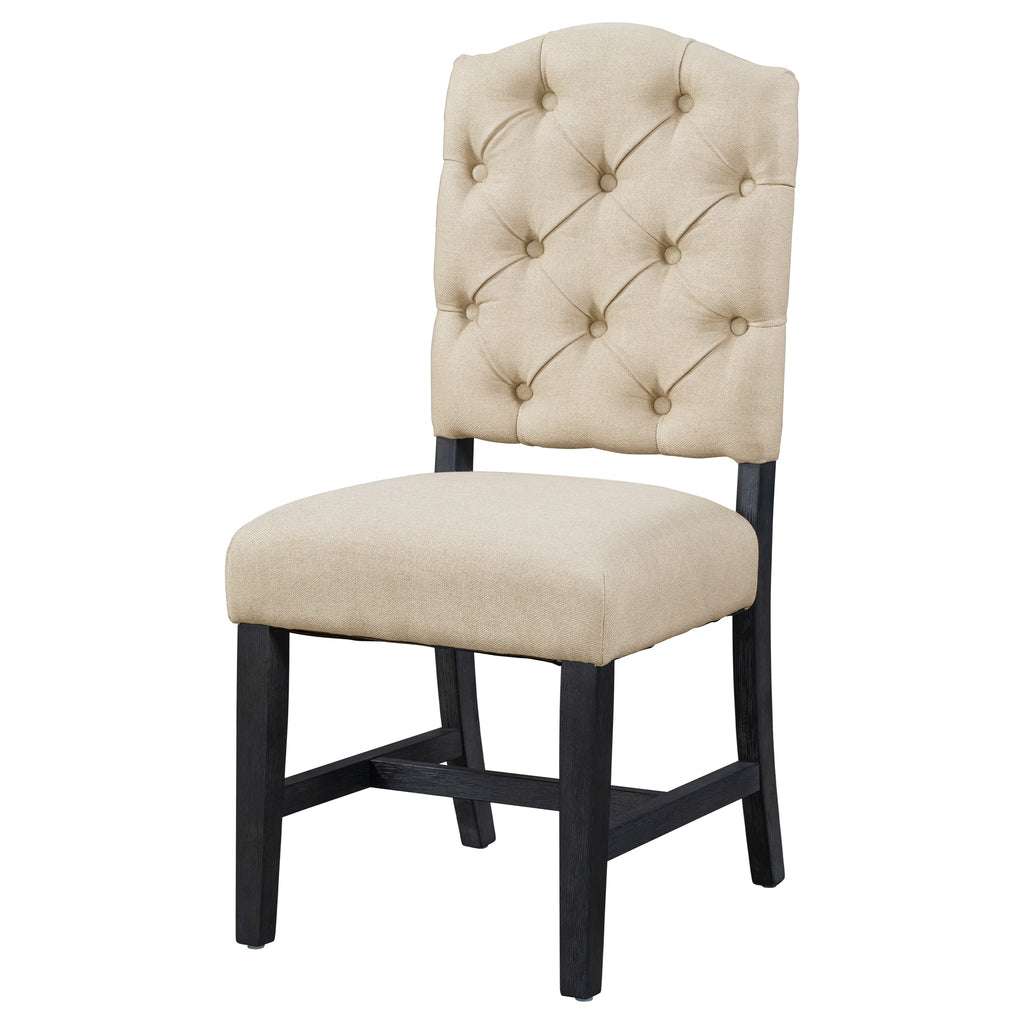 TREXM Retro Style Dining Chair Set with 2 Upholstered Chairs in Espresso, Solid Wood Frame with High-Density Foam Cushioning