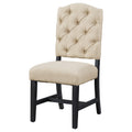TREXM Retro Style Dining Chair Set with 2 Upholstered Chairs in Espresso, Solid Wood Frame with High-Density Foam Cushioning
