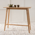 Wood Bar Table, Natural Oak Finish, 17.72 in x 47.24 in x 42.01 in