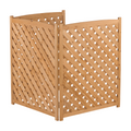 3-Panel Outdoor Air Conditioner Fence Screen in Light Brown, Solid Wood, 32' W x 38' H