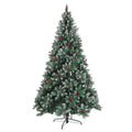 7.5ft Artificial Christmas Tree with 200pcs LED Lights, Army Green PVC Branches, Metal Hinges, Foldable Base for Home, Office, Party Holiday Decoration