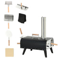 Outsunny Outdoor Pizza Oven with 12' Stone, Peel and Cover, Portable Pellet Wood Fired Pizza Maker with Foldable Legs, Stainless Steel Pizza Grill for Outside, Backyard, Outdoor Kitchen