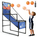 Kids Single Shot Basketball Arcade Game, Indoor Basketball Hoop with 2 Balls & Pump, Foldable Stand for Toddlers & Children