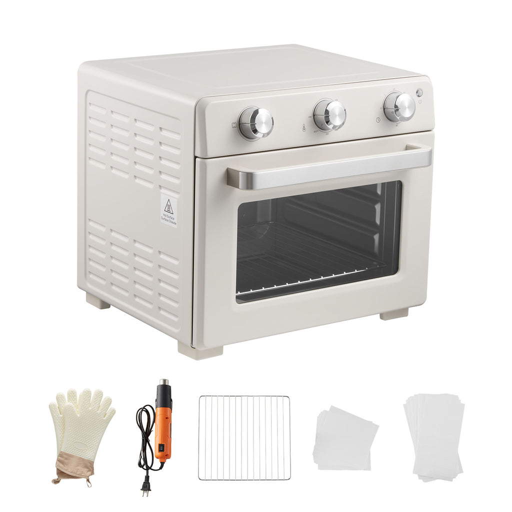 Sublimation Oven Machine, 26 Qt, Fits 40oz Tumblers, with 1 Heat Air Gun, 50 Shrink Films, 1 Tape and 2 Heat Gloves, 360° Turbo Convection for Sublimation Blank Tumblers, Mugs, Bowls, Off-White