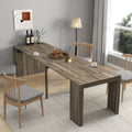 Modern Multifunctional Extendable Dining Table with Outlet, Space Saving Expanding Table with Storage for Party, Weddings, Meetings, Celebrations