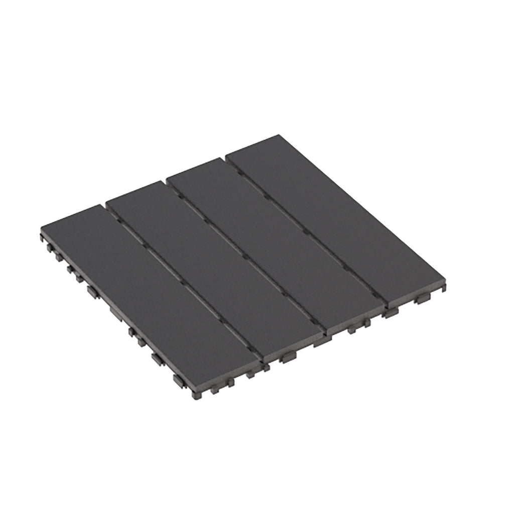 Interlocking Plastic Decking Tiles, 44 Packs, Waterproof All-Weather, Dark Gray, 12 x 12 Inches
