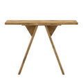 Narrow Console Table with V-Shaped Base in Natural Wood Finish, 43.4-Inch Long Entryway Table for Hallway, Living Room, or Behind Sofa