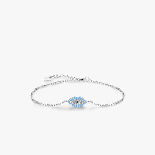 Sterling Silver turquoise Devil's Eye Bracelet Girl