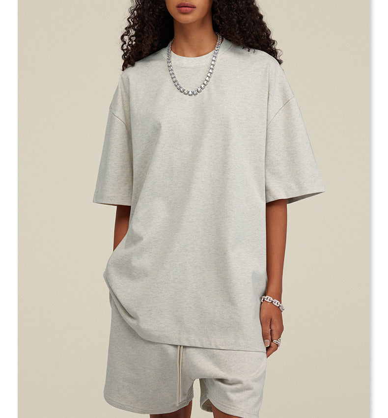 Solid color loose cotton short-sleeved T-shirt