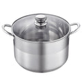 Stainless Steel Stock Pot, 12-Quart Stainless Steel Stockpot with Glass Lid, PFOA-Free, PFAS-Free, Compatible with Gas Stoves, Induction Cooktops, Electric Stoves, for Soups, Stews, and Pasta