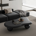 47 Inch Cloud Shaped Coffee Table with 3 Ball Legs for Living Room, Black
