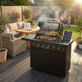 46-Inch 75300 BTU 6 Burners Deluxe Stainless Steel Gas Outdoor Kitchen Bar Barbecue Island Grill (Black)