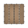 WPC Wood-Plastic Composite Patio Deck Tiles Pack of 22 in Oak, Interlocking DIY Flooring for Indoor Outdoor Use, Water Resistant & Durable