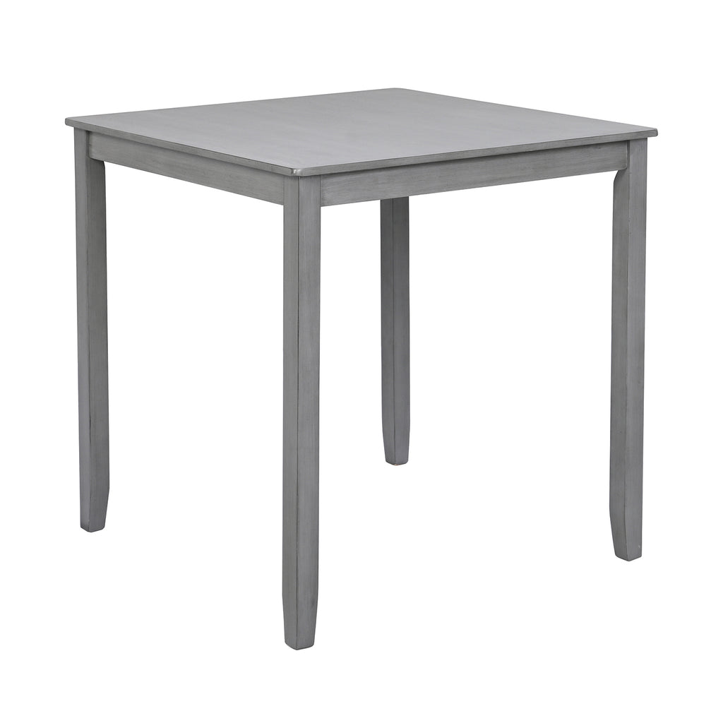 Wooden Dining Square Table, Kitchen Table for Small Space, 4 Person Counter Height Table, Gray, ONLY THE TABLE