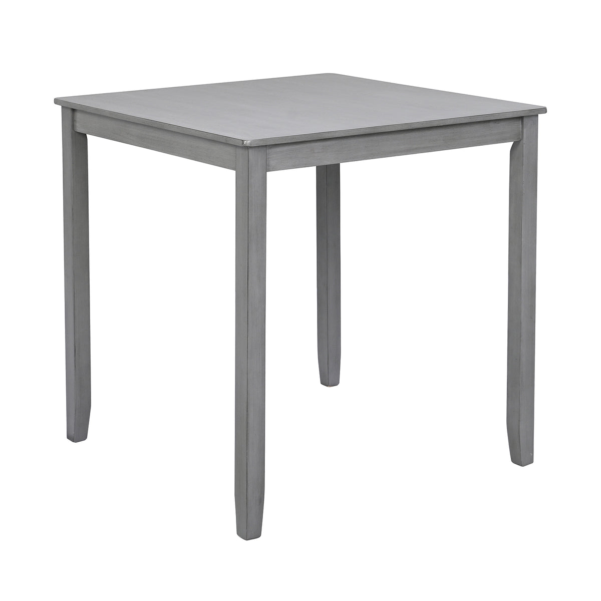 Wooden Dining Square Table, Kitchen Table for Small Space, 4 Person Counter Height Table, Gray, ONLY THE TABLE