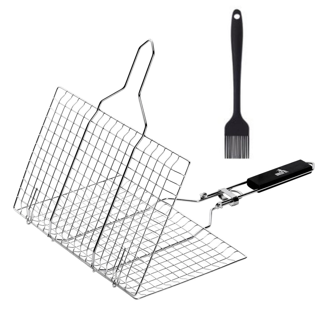 Grill Basket, Stainless Steel, Fish Grill Baskets for Outdoor Grill, Vegetable Grill Basket, BBQ Grill Basket, Fish Basket for Grilling, Grill Accessories