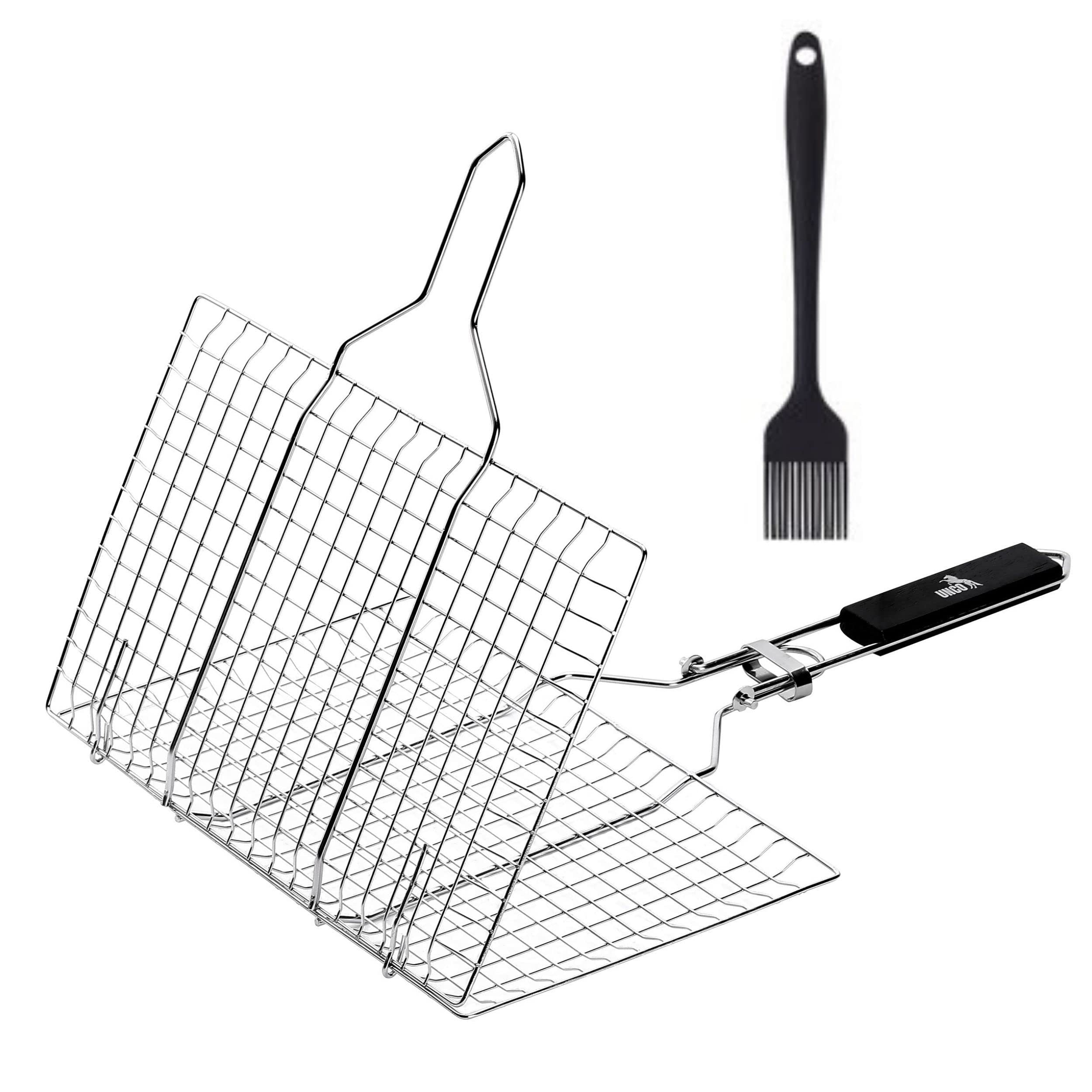 Grill Basket, Stainless Steel, Fish Grill Baskets for Outdoor Grill, Vegetable Grill Basket, BBQ Grill Basket, Fish Basket for Grilling, Grill Accessories