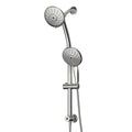5-Inch Multi Function Dual Shower Head with Adjustable Slide Bar, Chrome Finish