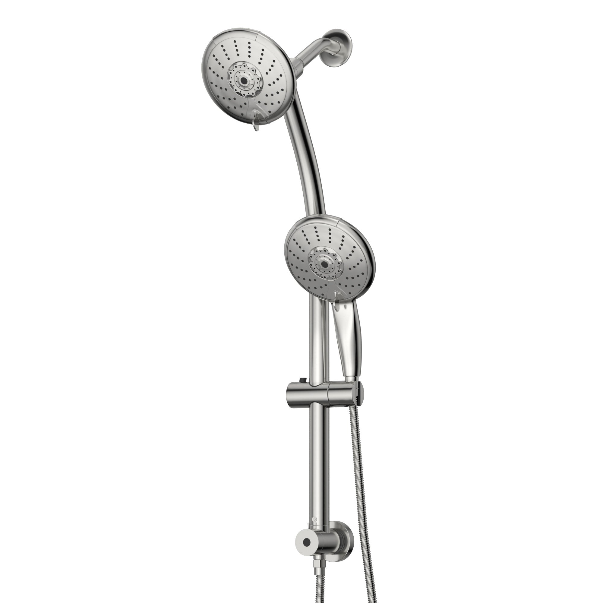 5-Inch Multi Function Dual Shower Head with Adjustable Slide Bar, Chrome Finish