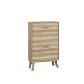 Oak Wood Slim Flip-Top Shoe Cabinet, Mid-Century Modern Freestanding Entryway Storage with Dual Tilt-Top Doors, Light Oak Finish, Particle Board+MDF, 23.6-inch