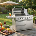 75300 BTU 6 Burners Deluxe Stainless Steel Gas Outdoor Kitchen Bar Barbecue Island Grill (Silver)