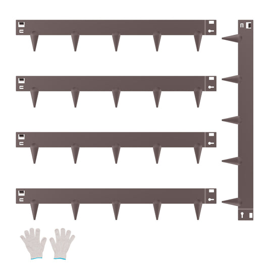Steel Landscape Edging 5 Packs 39x3in Rust-Resistant Garden Edging Border Brown