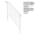 3-4 Step Handrails for Outdoor for Seniors Porch Deck Retro Arch White