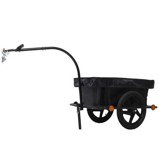 Bike Cargo Trailer with Support Bar, 900D PVC Waterproof Cover, Removable Box, Utility Bike Wagon Trailer for Shopping Camping and Outdoor Activities