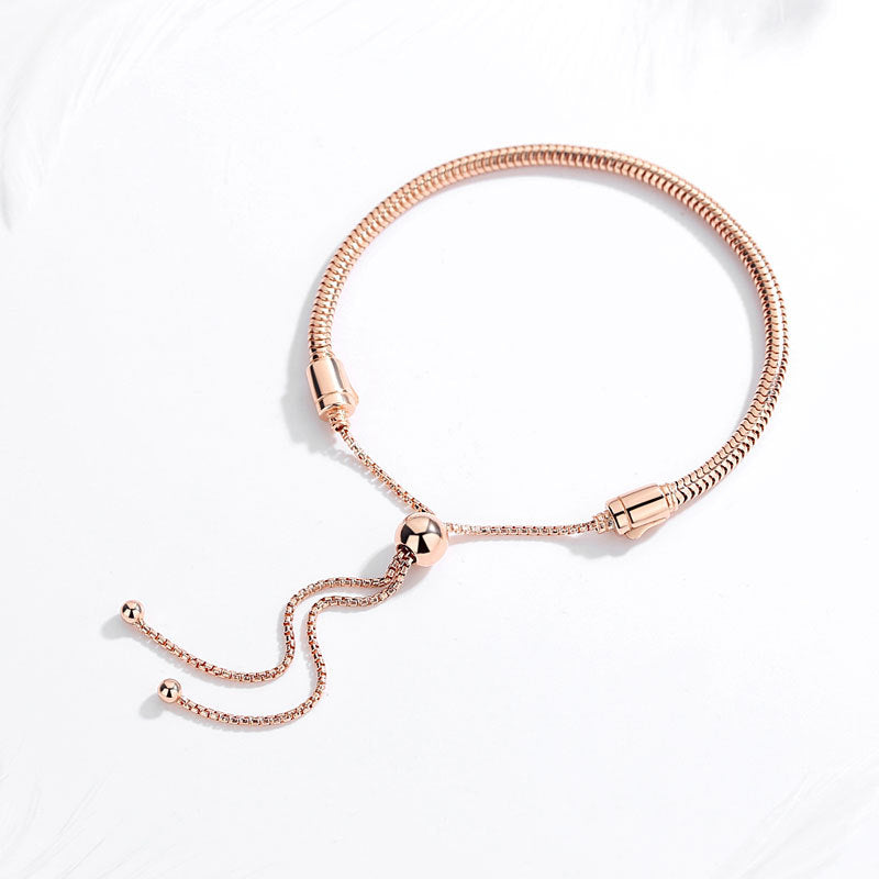 Rose Golden Snake Bone Fashion Bracelet