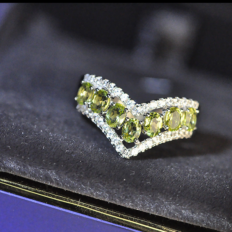 Natural Peridot Love Ring Natural Peridot