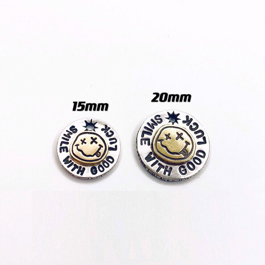 Smiling face necklace pendant sterling silver