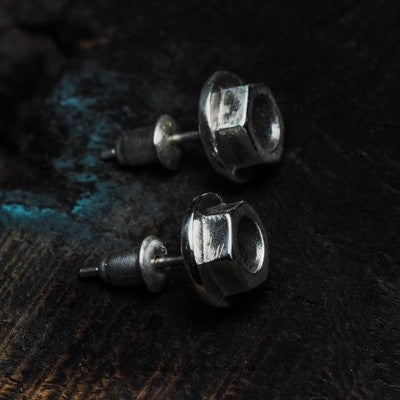 Sterling silver screw earrings handmade
