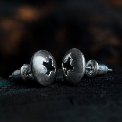 Sterling silver screw earrings handmade