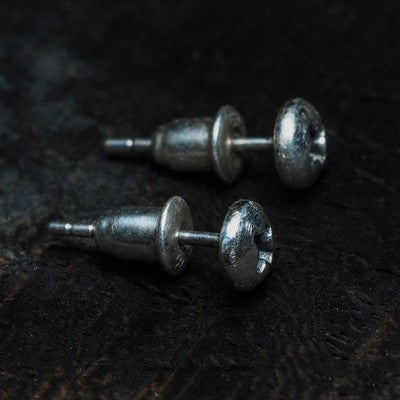 Sterling silver screw earrings handmade