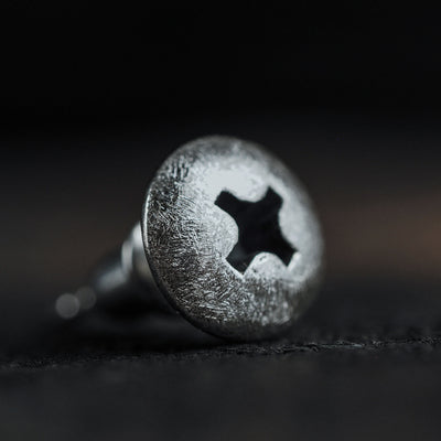 Sterling silver screw earrings handmade